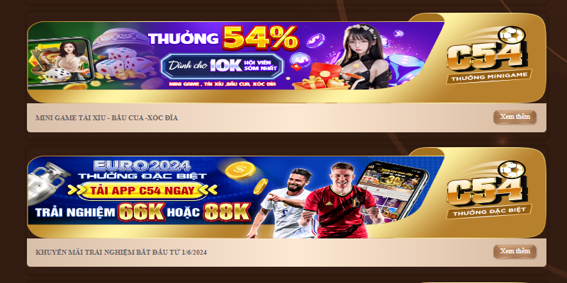 Nhà cái C54 - Điểm Đến Tin Cậy Cho Trải Nghiệm Cá Cược Tuyệt Vời 5 TOP chương trình ưu đãi hiện có tại nhà cái C54