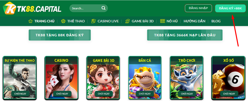 Khám Phá Nhà Cái TK88 - TOP Trang Cá Cược Uy Tín - Tặng CODE 5 Đăng ký nhà cái TK88 nhận ưu đãi tại đây